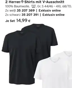 Tchibo Eduscho 2 T-Shirts mit V-Ausschnitt, schwarz Angebot