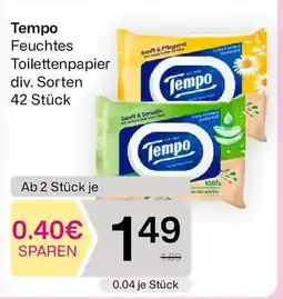 Bipa Tempo Feuchtes Toilettenpapier div. Sorten Angebot