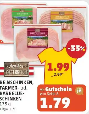 PENNY Beinschinken, farmer- od. barbecue- schinken Angebot