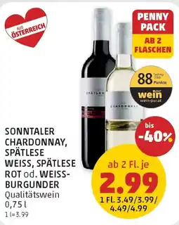 PENNY Sonntaler chardonnay, spätlese weiss, spätlese rot od. weiss- burgunder Angebot