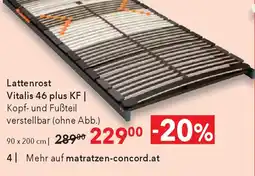 Matratzen Concord Lattenrost Vitalis 46 plus KF | Angebot
