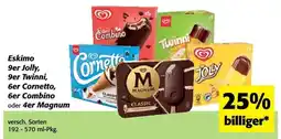 Nah&Frisch Eskimo 9er Jolly, 9er Twinni, 6er Cornetto, 6er Combino oder 4er Magnum Angebot