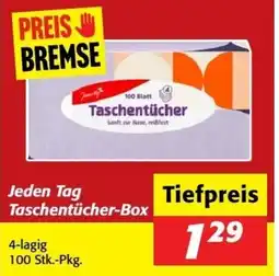 Nah&Frisch Jeden Tag Taschentücher-Box Angebot