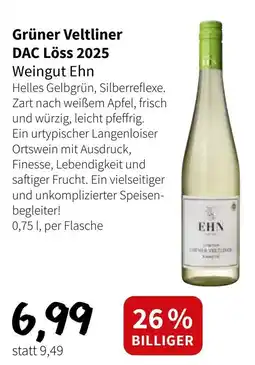 Der Grissemann Grüner Veltliner DAC Löss 2025 Weingut Ehn Angebot