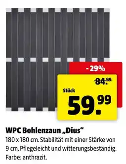 Der Grissemann WPC Bohlenzaun Dius Angebot