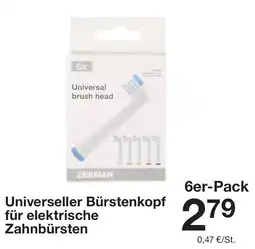 Zeeman Universeller bürstenkopf für elektrische zahnbürsten Angebot