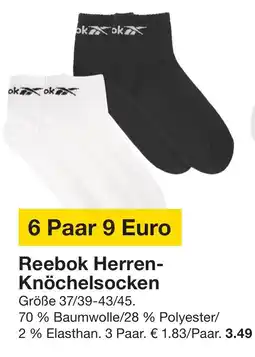 Zeeman Reebok Herren- Knöchelsocken Angebot