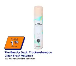 Action The Beauty Dept. Trockenshampoo Clean Fresh Volumen Angebot
