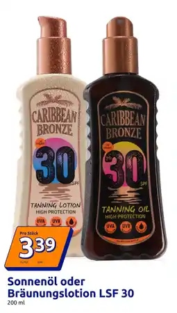 Action Sonnenöl oder bräunungslotion lsf 30 Angebot