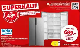 Interspar Side by side kühl- und gefrierkombination Angebot