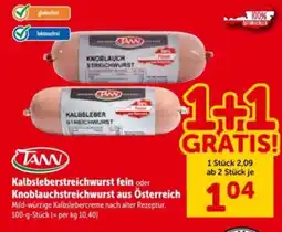 Interspar Kalbsleberstreichwurst fein oder knoblauchstreichwurst aus österreich Angebot