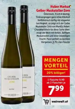 Interspar Huber markus gelber muskateller zero Angebot