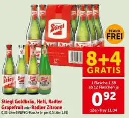 Interspar Stiegl Goldbräu, Hell, Radler Grapefruit oder Radler Zitrone Angebot
