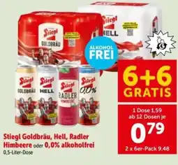 Interspar Stiegl Goldbräu, Hell, Radler Himbeere oder 0,0% alkoholfrei Angebot