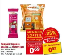 Interspar Pumpkin organics snacks oder haferriegel Angebot