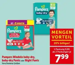 Interspar Pampers Windeln baby-dry, baby-dry Pants oder Night Pants Angebot