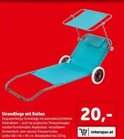 Interspar Strandliege mit rollen Angebot
