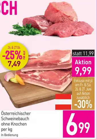Sutterlüty Österreichischer schweinebauch ohne knochen Angebot