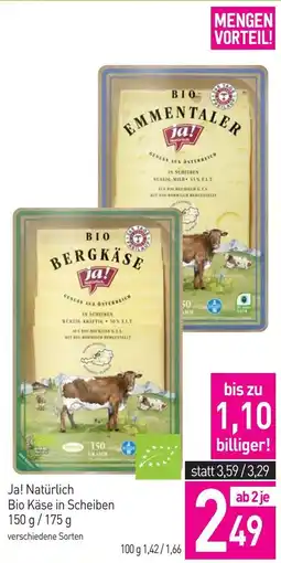 Sutterlüty Ja! Natürlich Bio Käse in Scheiben Angebot