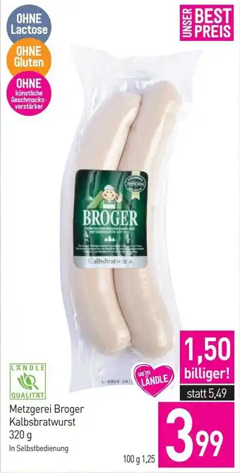 Sutterlüty Metzgerei Broger Kalbsbratwurst Angebot