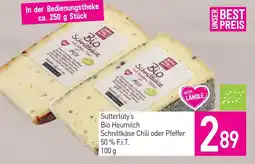 Sutterlüty Sutterlüty's Bio Heumilch Schnittkäse Chili oder Pfeffer 50% F.i.T. Angebot