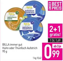 Sutterlüty BILLA immer gut Huhn oder Thunfisch Aufstrich Angebot
