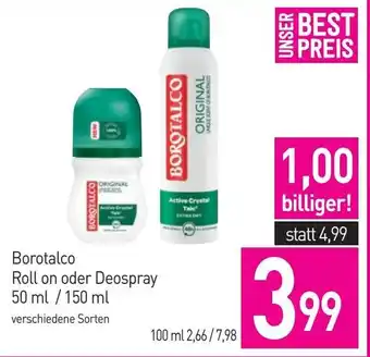 Sutterlüty Borotalco Roll on oder Deospray Angebot