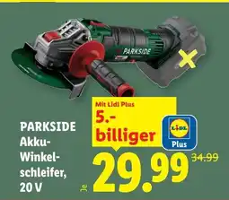 Lidl PARKSIDE Akku- Winkel- schleifer, 20 V Angebot