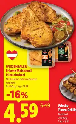 Lidl Wiesentaler frische maishendl filetschnitzel Angebot