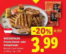 Lidl Wiesentaler frische karree- oder schopfsteaks Angebot