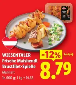 Lidl Wiesentaler frische maishendl brustfilet-spieße Angebot