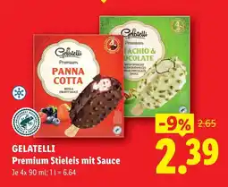 Lidl Gelatelli premium stieleis mit sauce Angebot