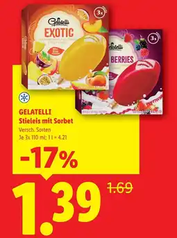 Lidl Gelatelli stieleis mit sorbet Angebot