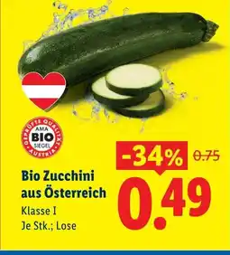Lidl Bio Zucchini aus Österreich Angebot