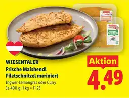 Lidl Wiesentaler frische maishendl filetschnitzel mariniert Angebot