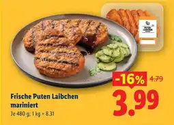 Lidl Frische Puten Laibchen mariniert Angebot