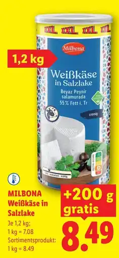 Lidl Milbona weißkäse in salzlake Angebot