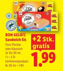 Lidl BON GELATI Sandwich Eis Angebot