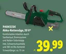 Lidl Parkside akku-kettensäge, 20 v Angebot