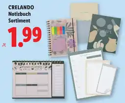 Lidl Crelando notizbuch sortiment Angebot