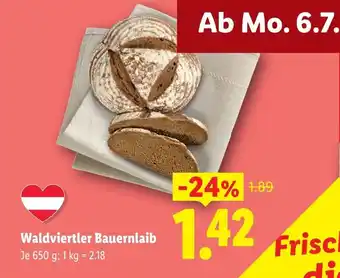 Lidl Waldviertler Bauernlaib Angebot