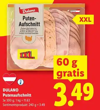 Lidl Dulano putenaufschnitt Angebot