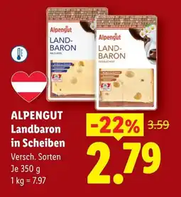 Lidl Alpengut landbaron in scheiben Angebot