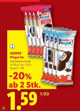 Lidl Kinder pingui 4er Angebot
