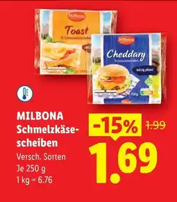 Lidl Milbona schmelzkäse- scheiben Angebot