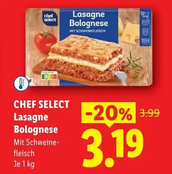 Lidl Chef select lasagne bolognese Angebot