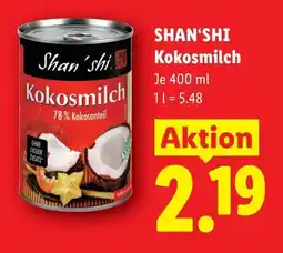 Lidl Shan'shi kokosmilch Angebot