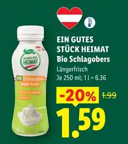 Lidl Ein gutes stück heimat bio schlagobers Angebot