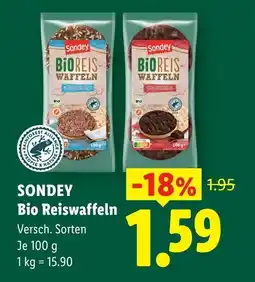 Lidl Sondey bio reiswaffeln Angebot