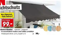 Bauhaus Klemm-Markise Angebot